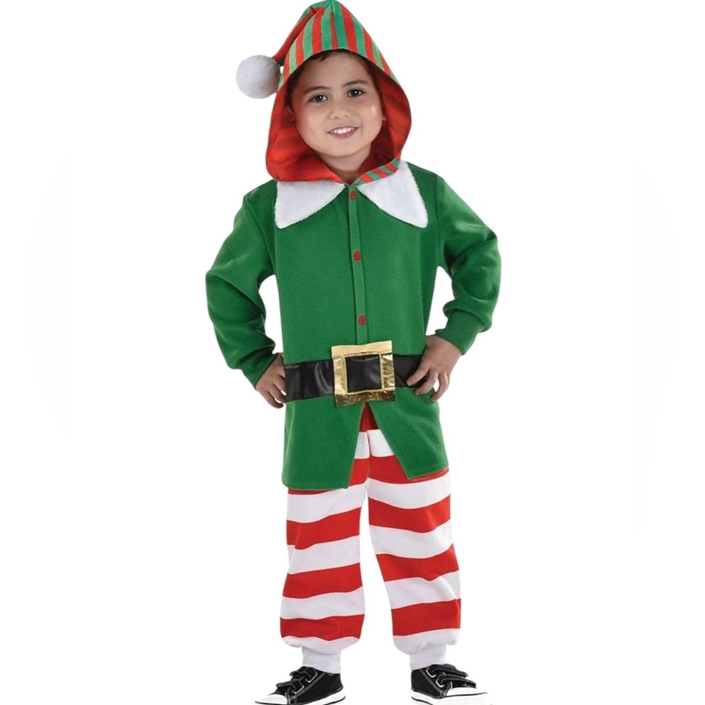 NWT. Elf Zipster - Toddler (3-4) - Adorable Festive Green, White & Red O…